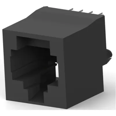 Socket, RJ45, 8 pole, 8P8C, Cat 3, solder connection, through hole, 5556416-1 - 1