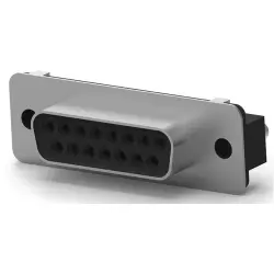 D-Sub socket, 15 pole, standard, equipped, straight, solder pin, 2-5747707-0