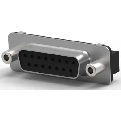 D-Sub socket, 15 pole, standard, equipped, straight, solder pin, 1-5747299-6 - 1