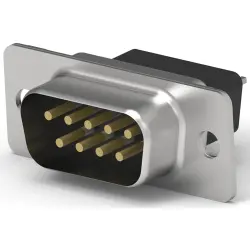 D-Sub plug, 9 pole, standard, equipped, straight, solder pin, 205733-1