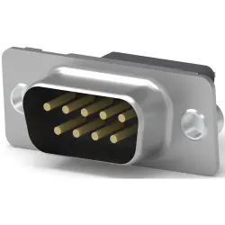D-Sub plug, 9 pole, standard, equipped, straight, solder pin, 5749014-1
