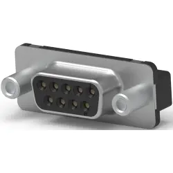 D-Sub socket, 9 pole, standard, equipped, straight, solder pin, 747150-7