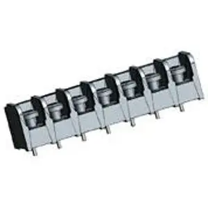 PCB terminal, 7 pole, pitch 11.1 mm, AWG 22-10, 30 A, screw connection, black, 1-1437658-1 - 1