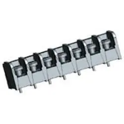 PCB terminal, 7 pole, pitch 11.1 mm, AWG 22-10, 30 A, screw connection, black, 1-1437658-1