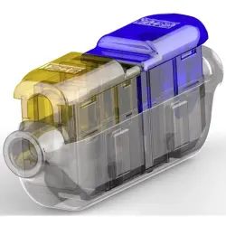 Butt connectorwith insulation, 2.5-4.0 mm², AWG 16 to 12, transparent/blue/yellow, 48 mm, 2213600-1