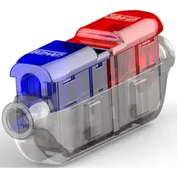Butt connectorwith insulation, 1.5-2.5 mm², AWG 18 to 14, transparent/blue/red, 48 mm, 2213600-3
