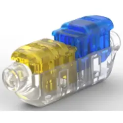 Butt connectorwith insulation, 2.5-4.0 mm², AWG 16 to 12, transparent/blue/yellow, 48 mm, 2213600-4