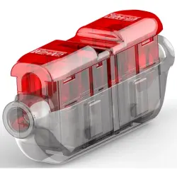 Butt connectorwith insulation, 0.75-1.5 mm², AWG 18 to 16, transparent/red, 48 mm, 2213600-8