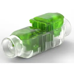 Butt connectorwith insulation, 0.75-0.82 mm², AWG 18, transparent/green, 36.4 mm, 2213800-1