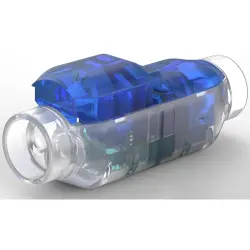 Butt connectorwith insulation, 0.75-0.82 mm², AWG 18, transparent/blue, 36.4 mm, 2213800-2