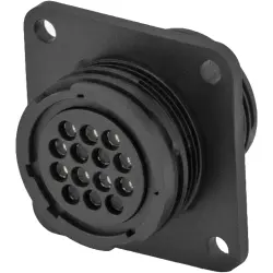 Socket housing, 14 pole, crimp connection, screw locking, straight, 182641-1