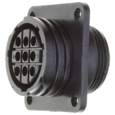 Socket housing, 9 pole, crimp connection, screw locking, straight, 211769-1 - 1