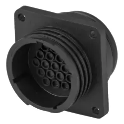 Plug housing, 19 pole, crimp connection, snap lock, straight, 213870-1