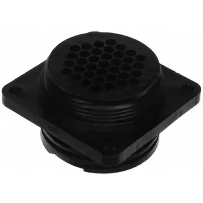 Socket housing, 37 pole, crimp connection, screw locking, straight, 206306-1 - 1