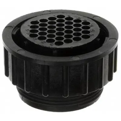 Plug housing, 37 pole, crimp connection, screw locking, straight, 182923-1 - 1