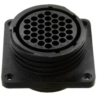 Socket, 37 pole, crimp connection, screw locking, straight, 182920-1 - 1