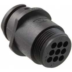 Socket housing, 9 pole, crimp connection, screw locking, straight, 183079-1
