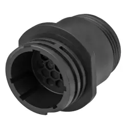 Panel socket, 16 pole, crimp connection, screw locking, straight, 183077-1