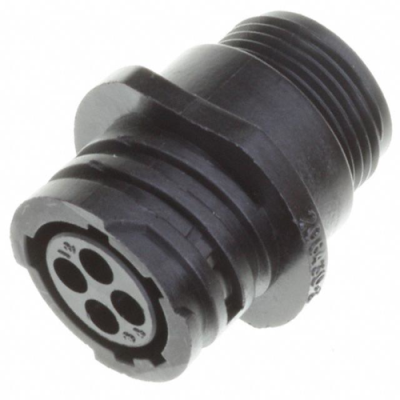 Socket housing, 4 pole, crimp connection, screw locking, straight, 206430-2 - 1