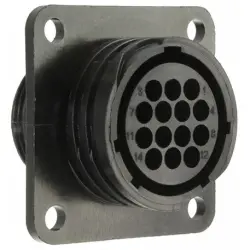 Socket housing, 14 pole, crimp connection, screw locking, straight, 206043-1