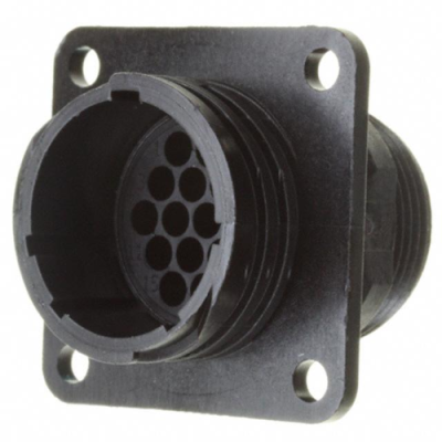 Panel plug, 16 pole, crimp connection, screw locking, straight, 206036-1 - 1