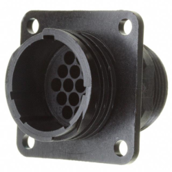 Panel plug, 16 pole, crimp connection, screw locking, straight, 206036-1