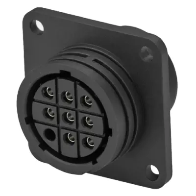 Socket housing, 9 pole, solder connection, straight, 213826-1 - 1