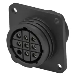 Socket housing, 9 pole, solder connection, straight, 213826-1