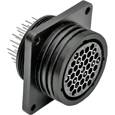 Socket housing, 4 pole, solder connection, straight, 208283-1 - 1