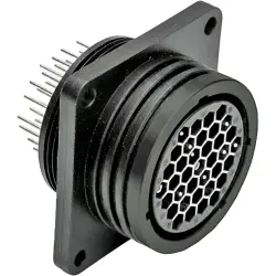 Socket housing, 4 pole, solder connection, straight, 208283-1
