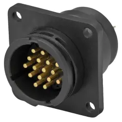 Plug housing, 16 pole, solder connection, straight, 213855-1