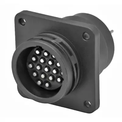 Plug housing, 16 pole, solder connection, straight, 207303-1 - 1