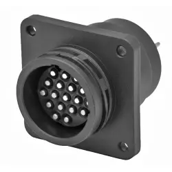 Plug housing, 16 pole, solder connection, straight, 207303-1
