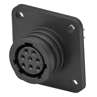 Socket housing, 8 pole, solder connection, straight, 208657-1 - 1