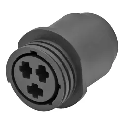 Socket housing, 3 pole, crimp connection, snap lock, straight, 206425-2