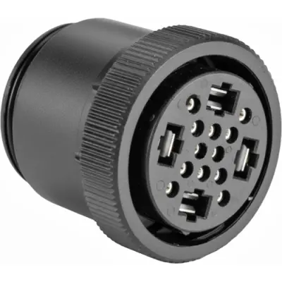 Socket housing, 13 pole, crimp connection, snap lock, straight, 211824-1 - 1