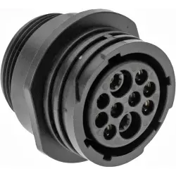 Socket housing, 10 pole, crimp connection, snap lock, straight, 213893-2