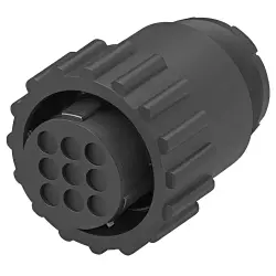 Plug housing, 9 pole, crimp connection, screw locking, straight, 1977884-1
