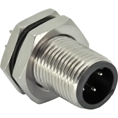 Panel plug, 5 pole, solder cup, screw locking, straight, 1838420-3 - 1