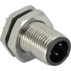 Panel plug, 5 pole, solder cup, screw locking, straight, 1838420-3