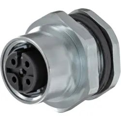 Panel socket, 12 pole, solder connection, screw locking, straight, 6-2271143-2
