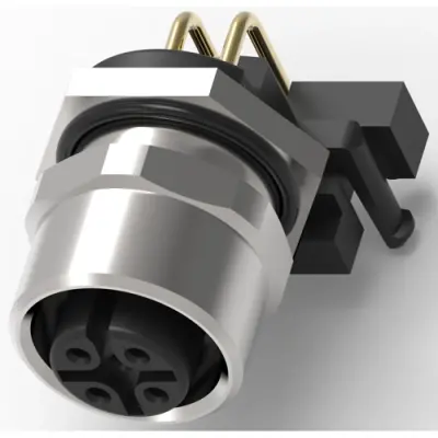 Socket, 5 pole, solder connection, screw locking, angled, 4-2172072-2 - 1