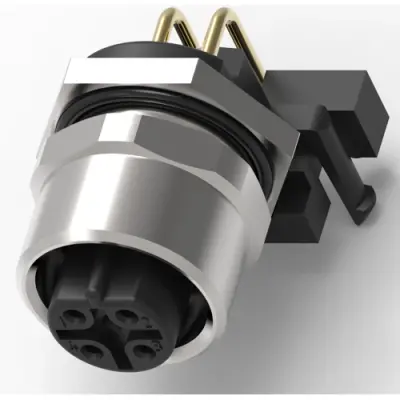 Socket, 5 pole, solder connection, screw locking, angled, 4-2172083-2 - 1