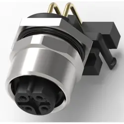 Socket, 5 pole, solder connection, screw locking, angled, 4-2172083-2