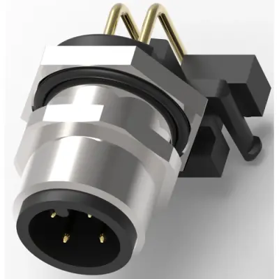 Plug, 4 pole, solder connection, screw locking, angled, 3-2172062-2 - 1