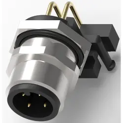 Plug, 4 pole, solder connection, screw locking, angled, 3-2172062-2