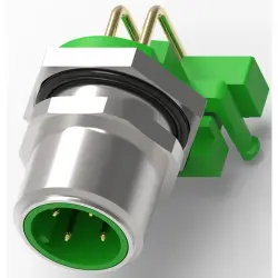 Plug, 4 pole, solder connection, screw locking, angled, 3-2172086-2