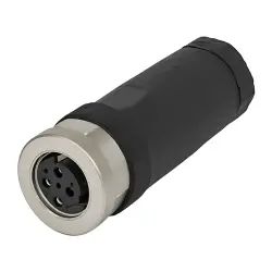 Jack, 4 pole, screw connection, screw locking, straight, T4110002041-000