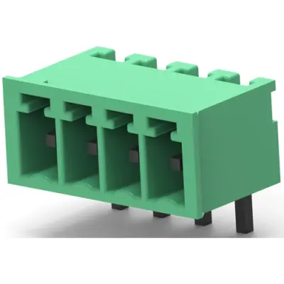 PCB terminal, 10 pole, pitch 3.5 mm, AWG 30-14, 11 A, pin, green, 1-284512-0 - 1