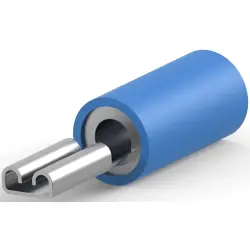 Insulated flat plug sleeve, 2.79 x 0.51 mm, 1.5 to 2.5 mm², AWG 15.5 to 13.5, brass, tin-plated, blue, 165616-2